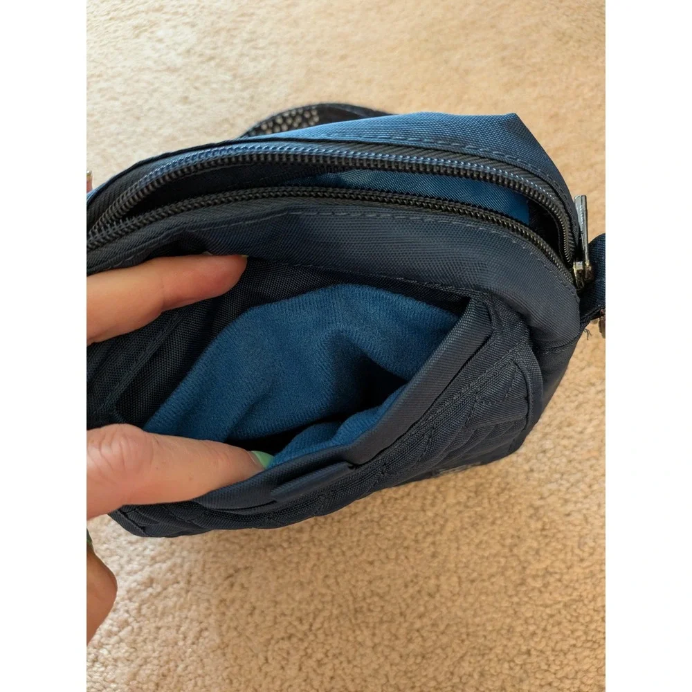 Lug Canter 2 Quilted Crossbody Bag Navy Blue Polka Dot Strap